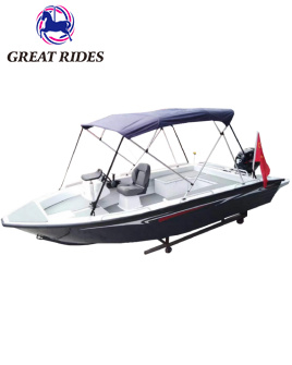 Functionality Aluminium High Speed Sporty Boat Racing Yachts 4.88m Fishing Vessel With Bimini 