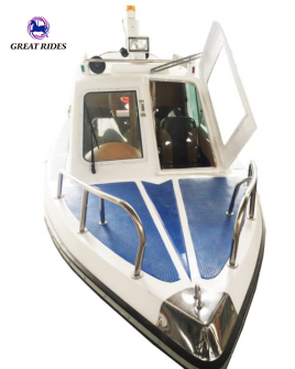 Cheap Electric Outboard Engine Rescue Boat Water Rides Fiberglass Fishing Hull 