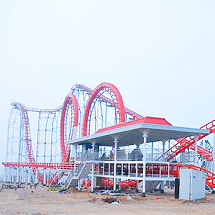 Manufacturer Price 6 Loops Roller Coaster Adult Trilling Amusement Rides With Track 