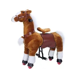 New Design Animal Toy Horses Stuffed Animal Flocking Horse Electric Animals For Shopping Malls Kids Riding Horse Toys For Kids