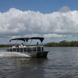 New Style 19ft 10 Capacity Fishing Leisure Cruiser Aluminum Pontoon Boats Party Floating House Boat With Slide