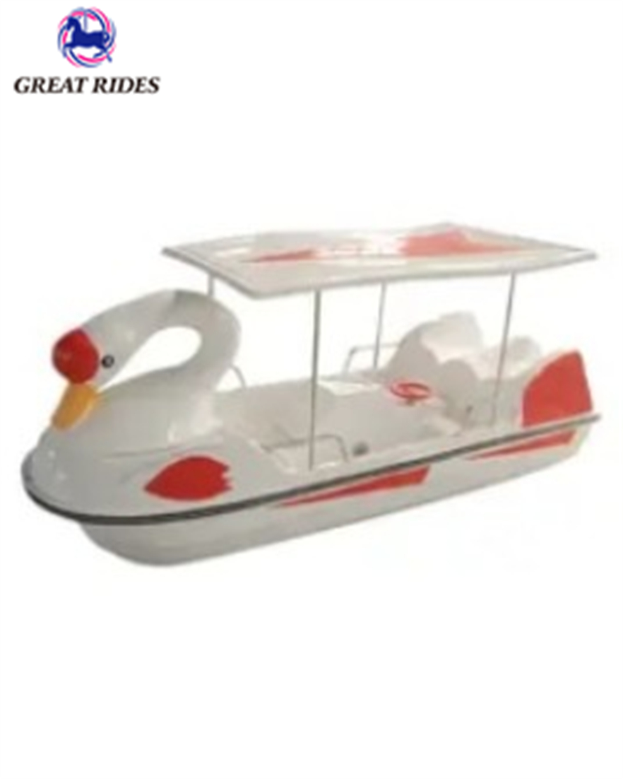 Manufacturer Price Goose Design Drifting Boat Water Entertainment Equipment 4 seats FRP Pedal boat for Sale