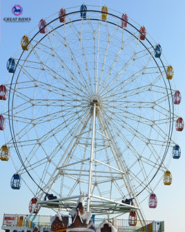 Amusement giant park rides aluminium alloy cabin 42m ferris wheel for sale