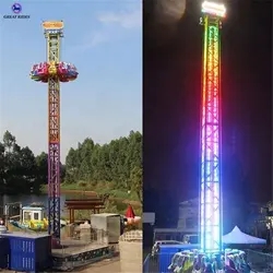 Earn money cheap amusement park attraction free fall simulator sky drop rotating tower for kids