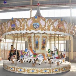 Attractions christmas decoration fairground rides 16 seats merry go round miniature carousel for sale