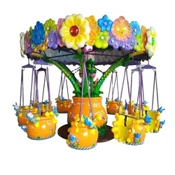 Attractive amusement park rides rotary bee swing mini flying chair ride for sale