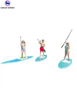 Factory Wholesale Clear SUP Paddleboard Surf Board Transparent Stand Up Paddle Black and Blue Non-slip