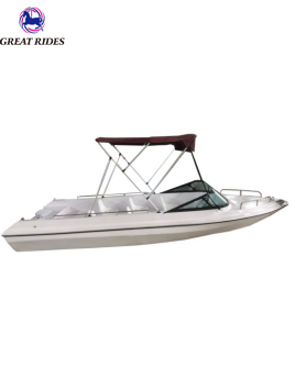 Fiberglass Fishing Boat Electric Motor Cruiser Patrol Hull With BImini 